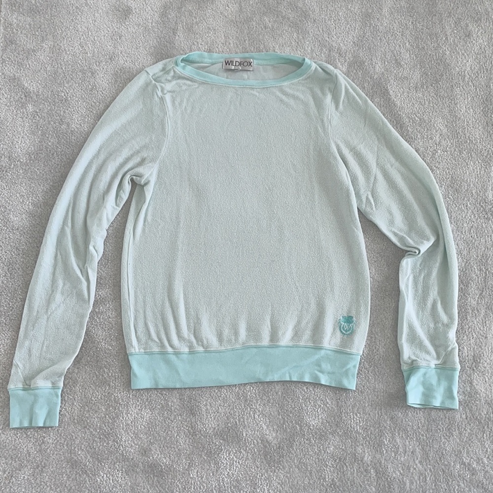 Wildfox Baggy Beach Jumper in Light Blue